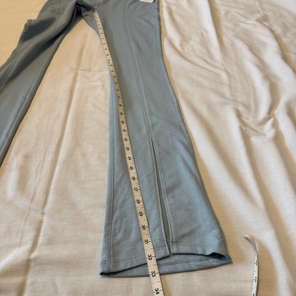 NEW Yogalicious Small Light Blue Terry Brush High Rise Flared Leg Pants Lounge - Picture 8 of 11